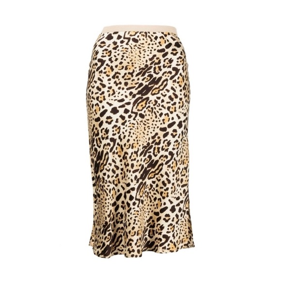 Anine Bing cheetah print silk midi skirt NEW NWT - Picture 1 of 7